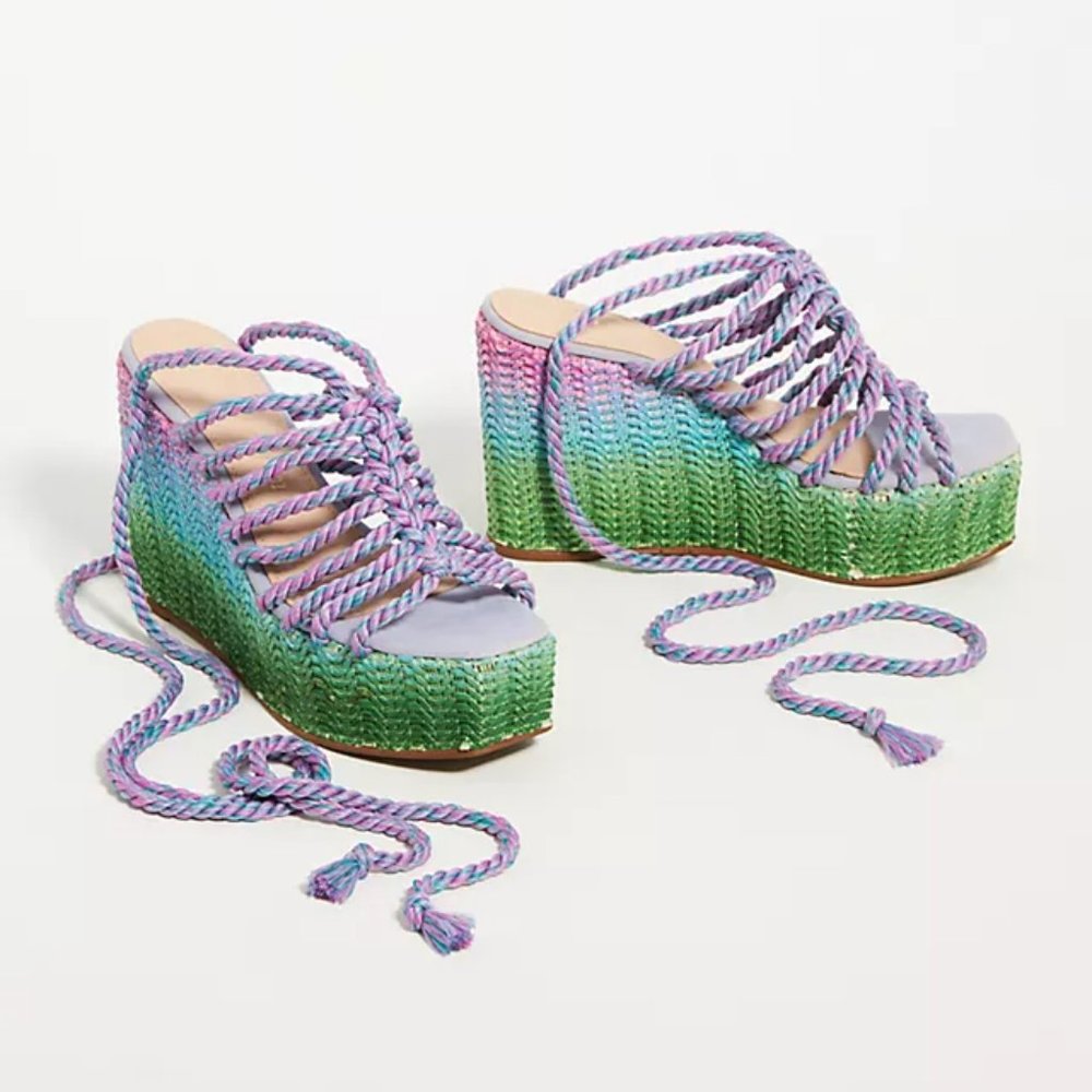 NWT ANTHROPOLOGIE JUTE WEDGE SANDALS